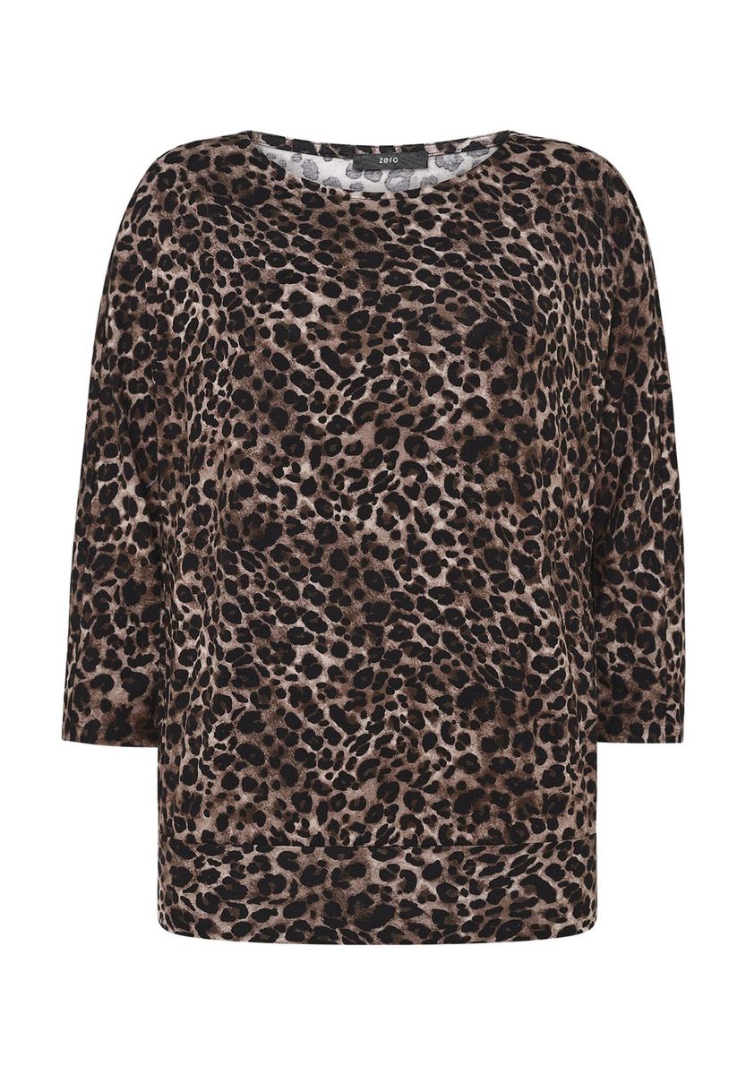 Top mit Leopardenmuster, lockere Passform