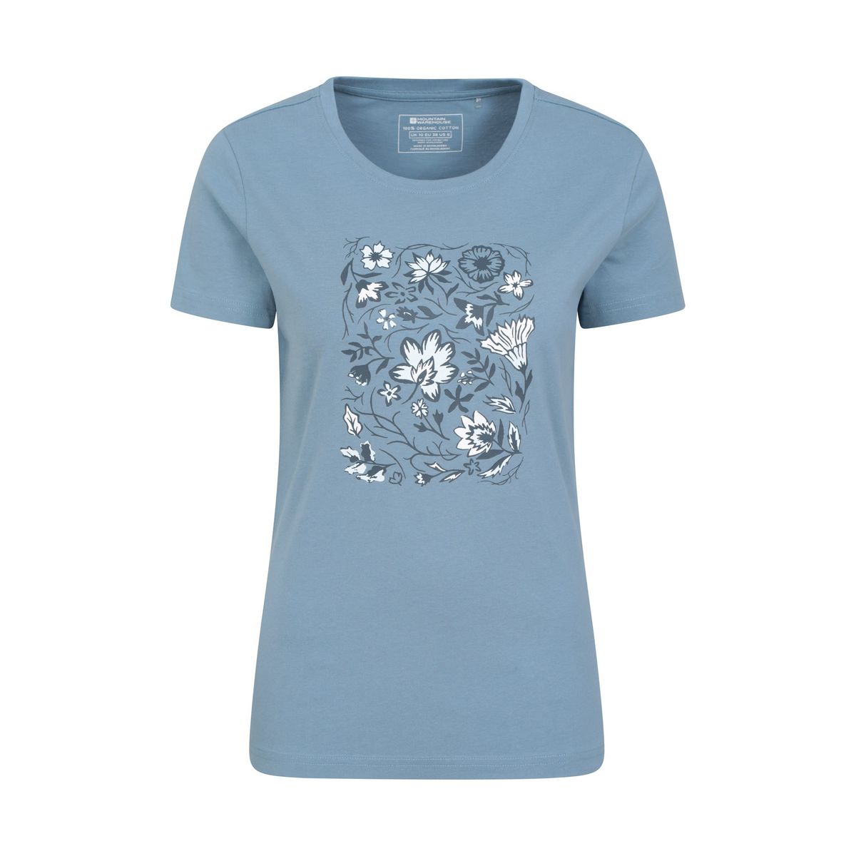 Damen Bio-Baumwoll T-Shirt mit Blumenmuster