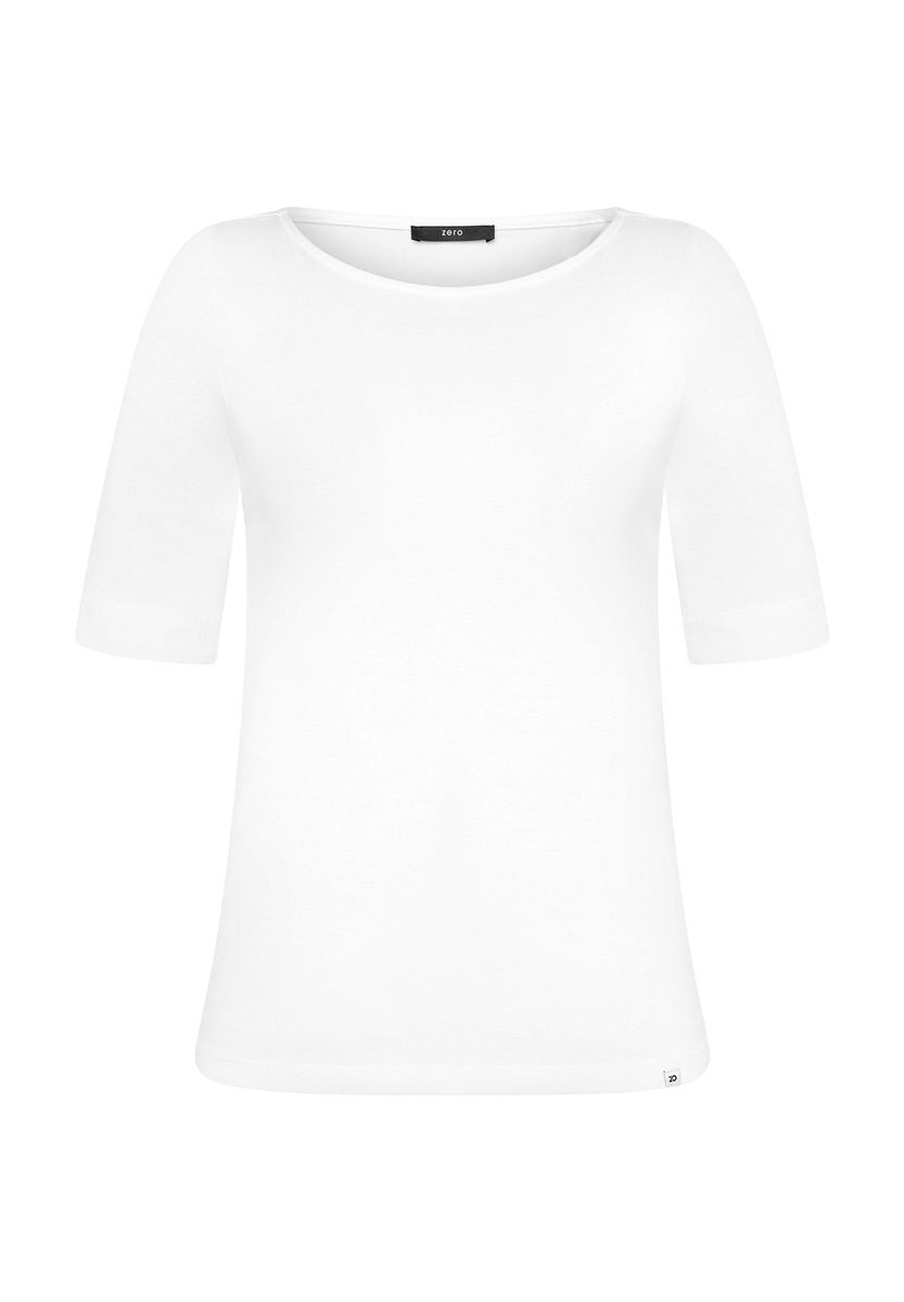 Klassisches Basic-T-Shirt mit U-Boot-Ausschnitt