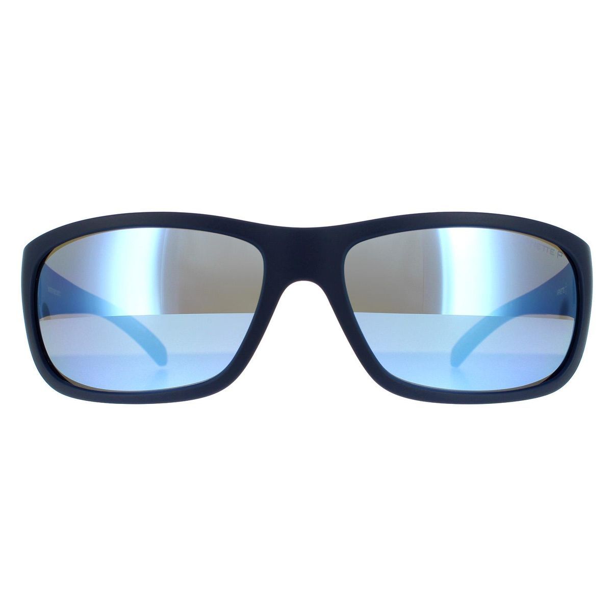 Herren-Sonnenbrille im quadratischen Stil mit blauen Spiegelgläsern