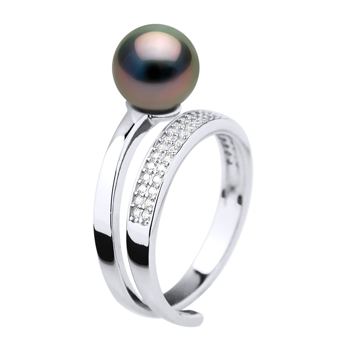 Tahitiperle Größenverstellbarer Statement Ring