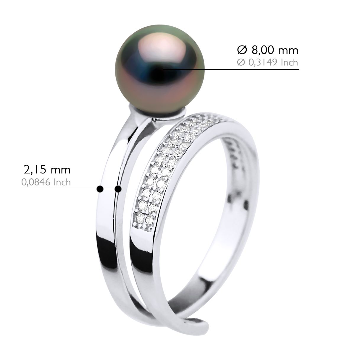 Bypass-Ring mit Tahiti-Zuchtperle