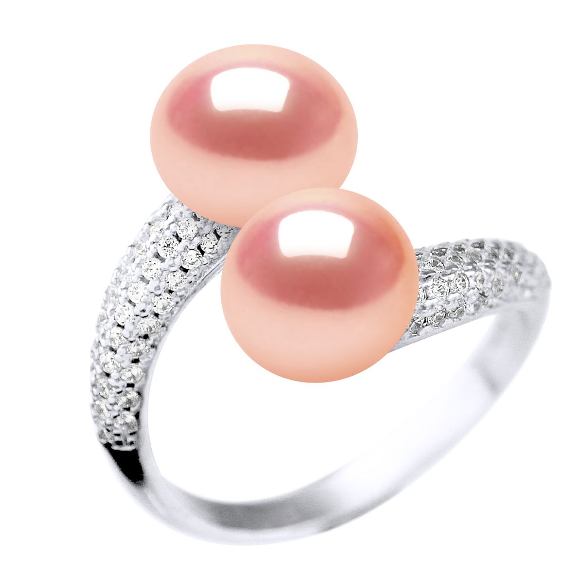 Süßwasserperle Zwei-Stein Ring