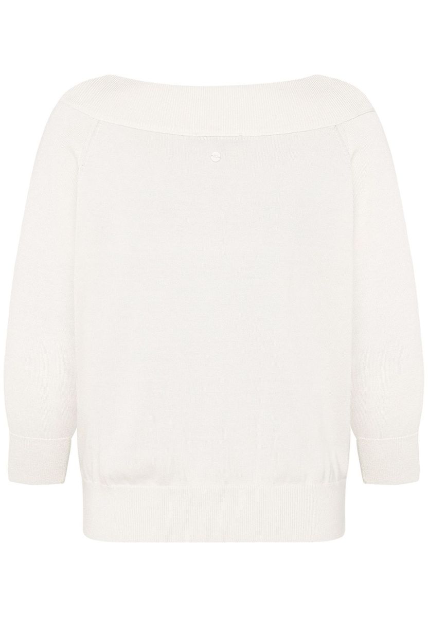 Eleganter Strickpullover mit Carmenausschnitt