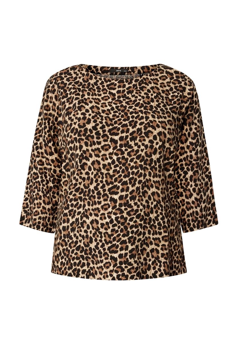 Leopardenmuster Oberteil mit Dreiviertelärmeln