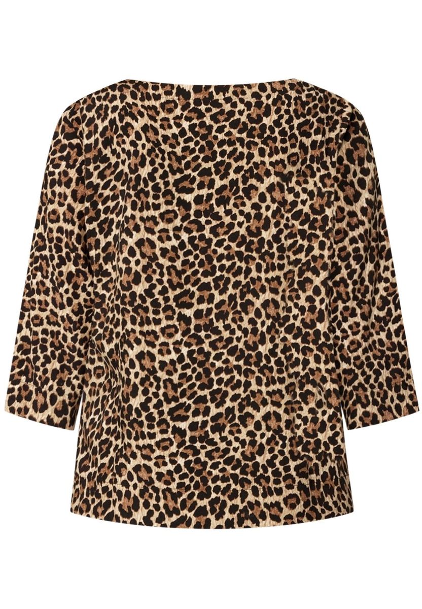 Leopardenmuster Oberteil mit Dreiviertelärmeln