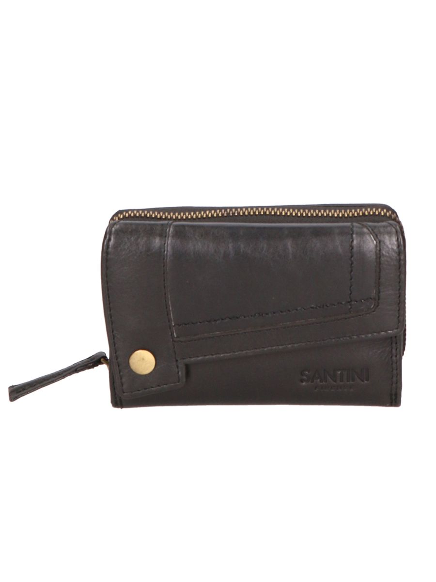 Leder Bifold Portemonnaie mit Reißverschluss