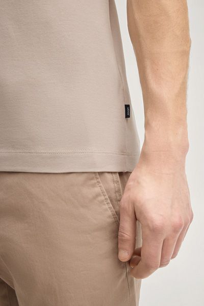 Joop! T-Shirt Jose Beige mit Streifenbesatz Baumwollmischung