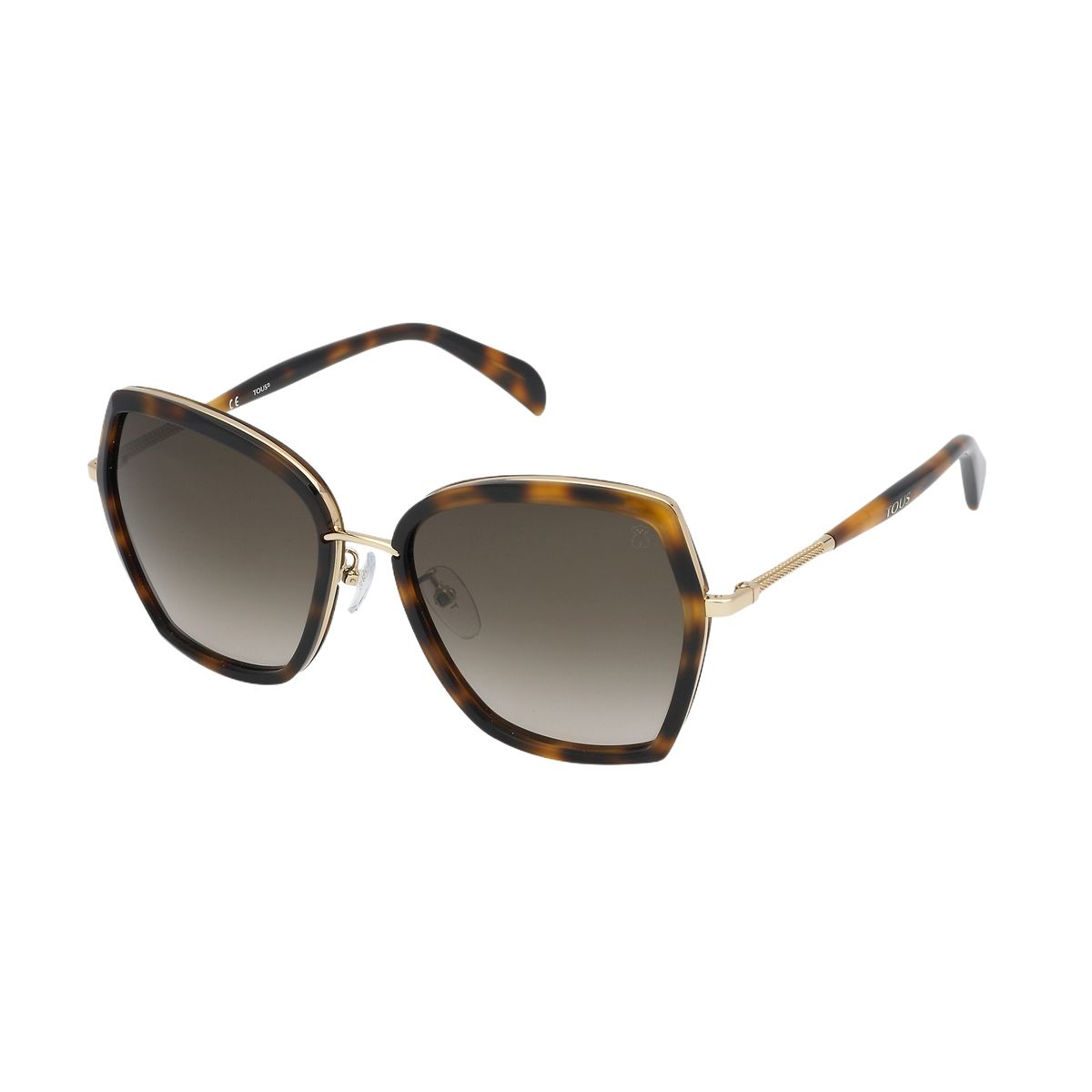 Geometrische braune Schildpatt-Sonnenbrille