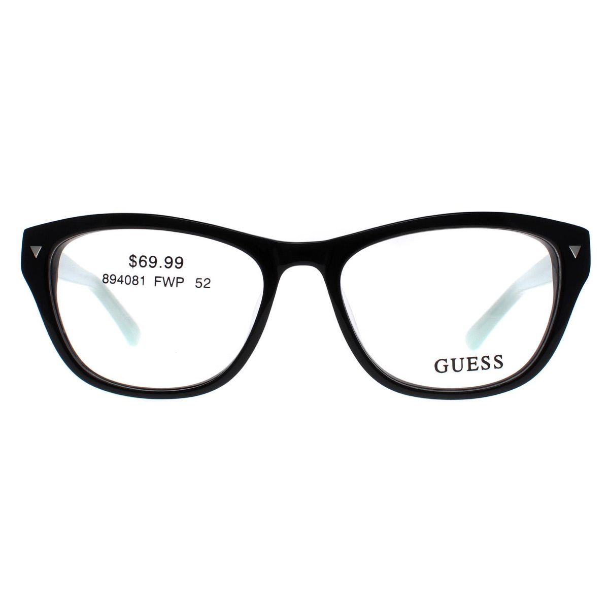 Eckige Brille Schwarz Blau Rahmen