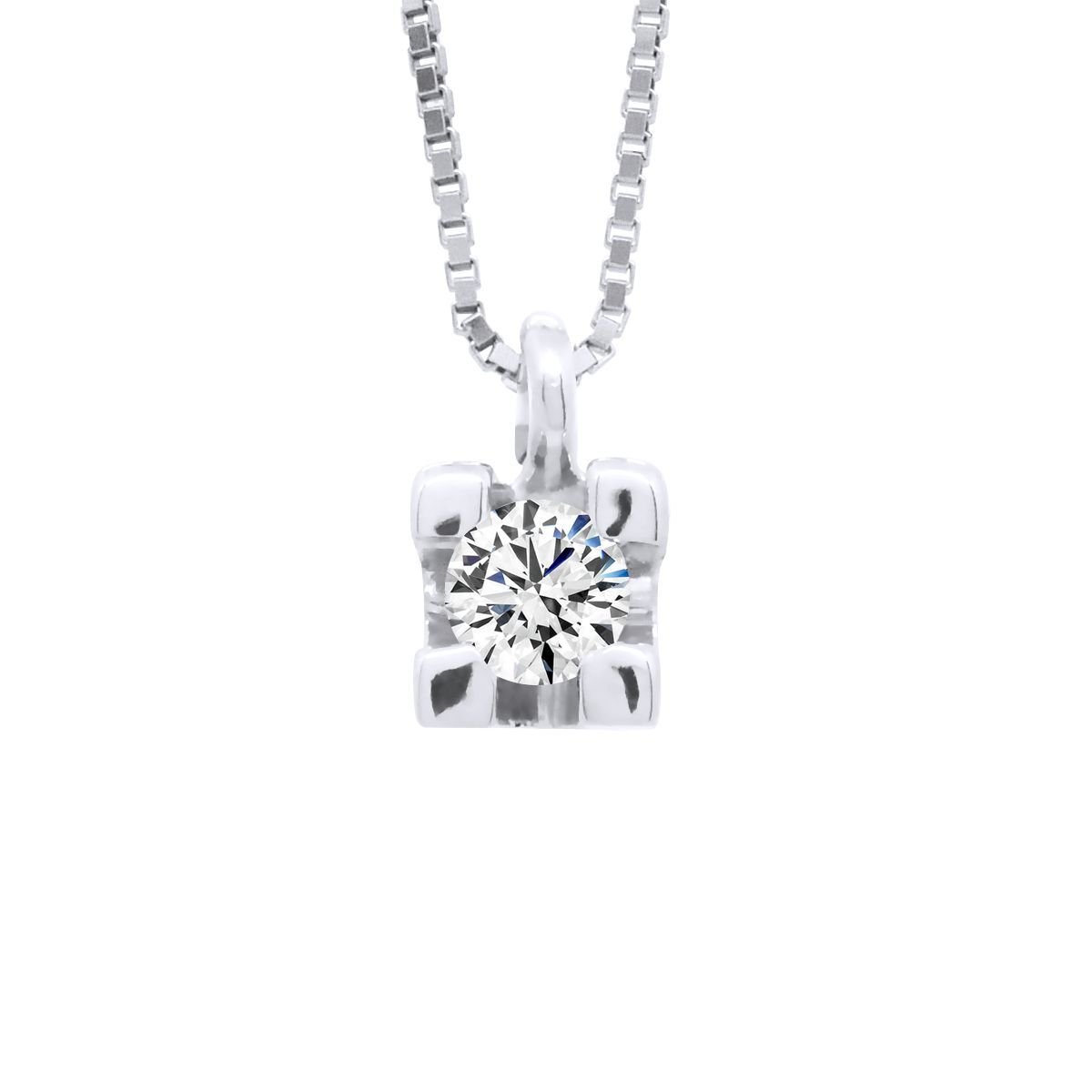 Weißgoldener Diamant Solitär Anhänger