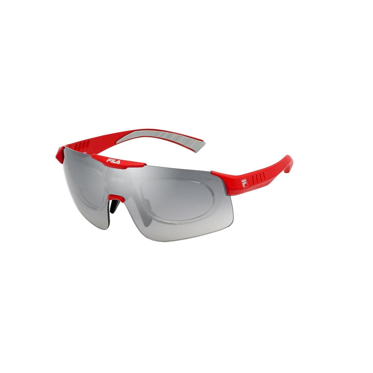 Sportliche Sonnenbrille mit rotem Rahmen