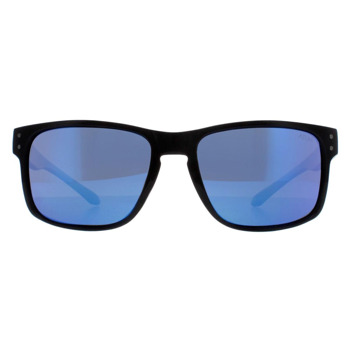 Rechteckige Sonnenbrille Glänzend Schwarz Blau