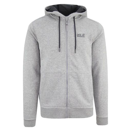 Grauer Herren-Hoodie mit durchgehendem Reißverschluss