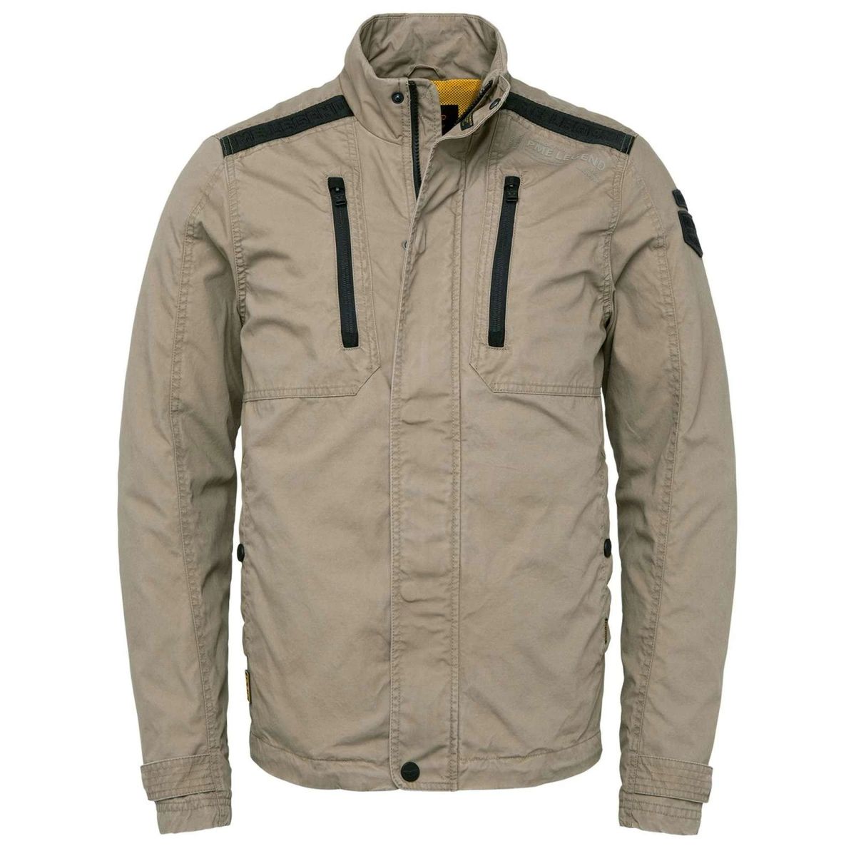 Beige Utility Jacke mit Schulterdetails