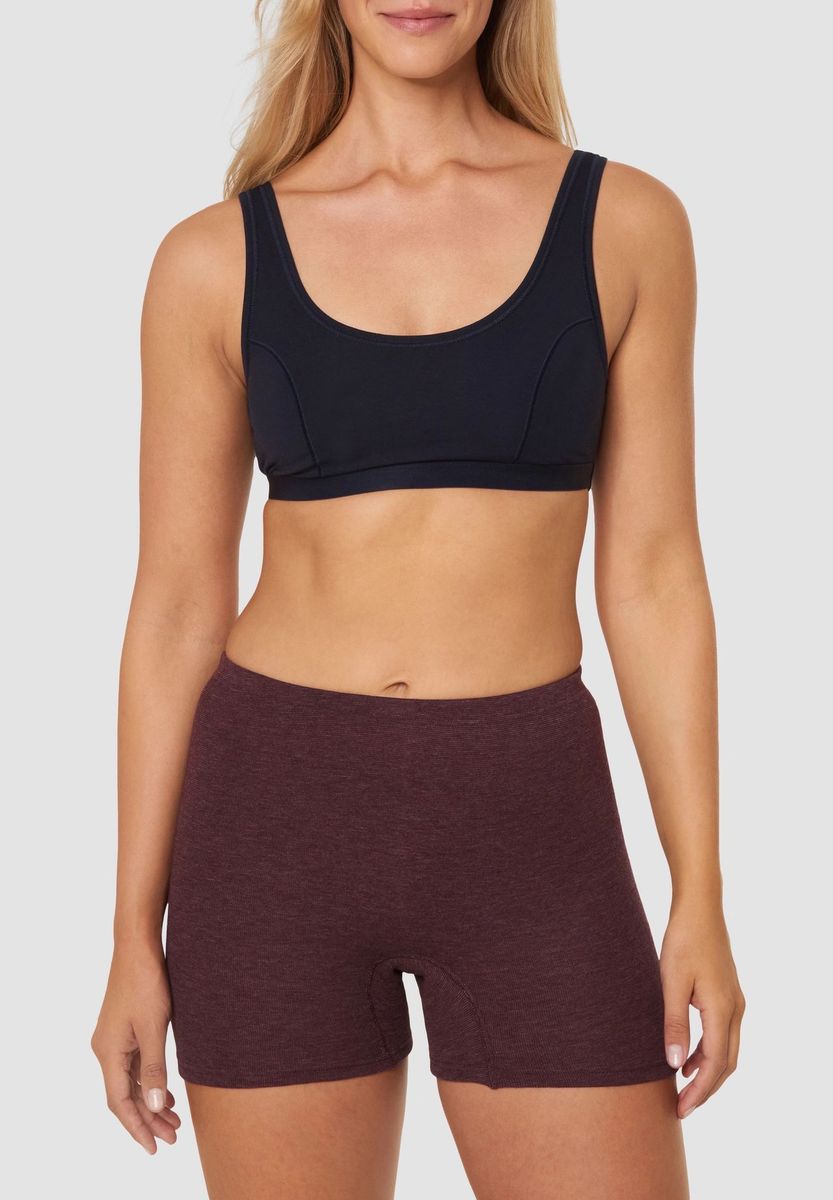 Burgunderfarbene Slips mit Gummibund