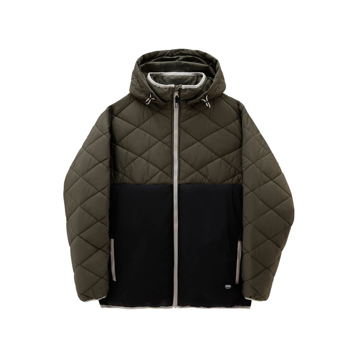 Colorblock Steppjacke mit Kapuze