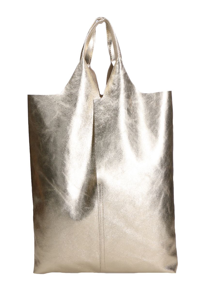 Metallic Leder Shopper Tragetasche