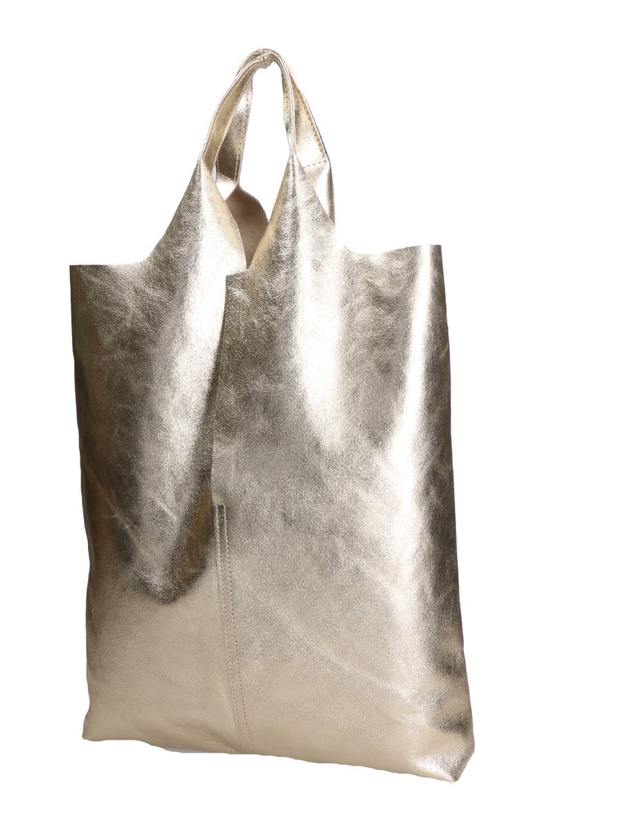Hobo-Tasche aus laminiertem Metallic-Leder