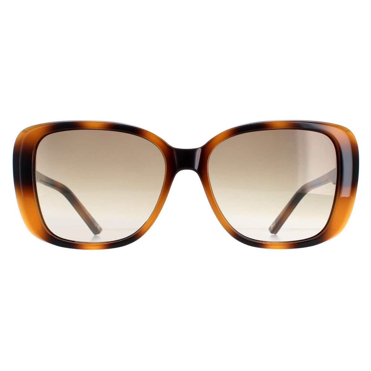 Quadratische Havana Sonnenbrille im Oversized-Look