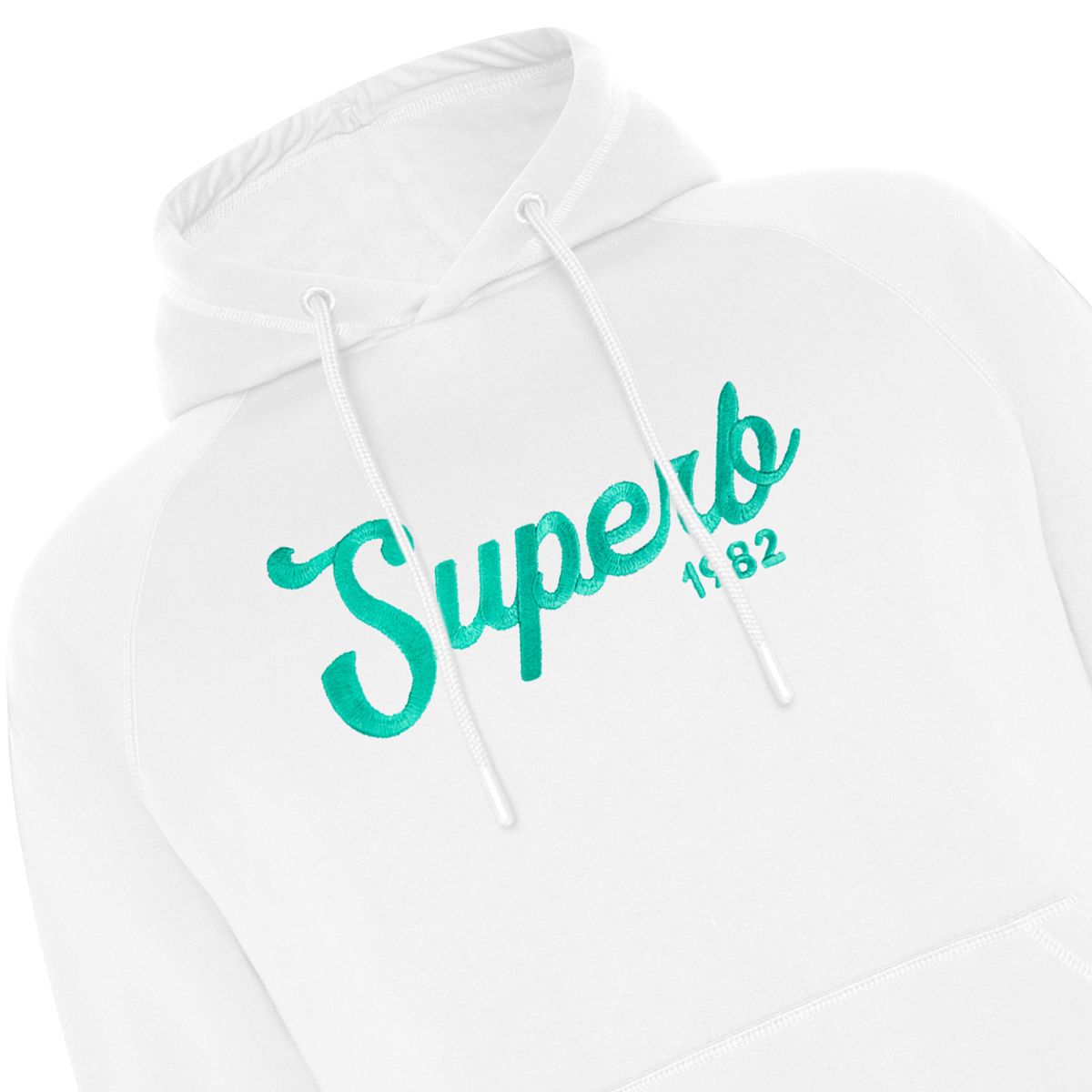 Raglan-Kapuzenpullover mit Schriftzug-Stickerei