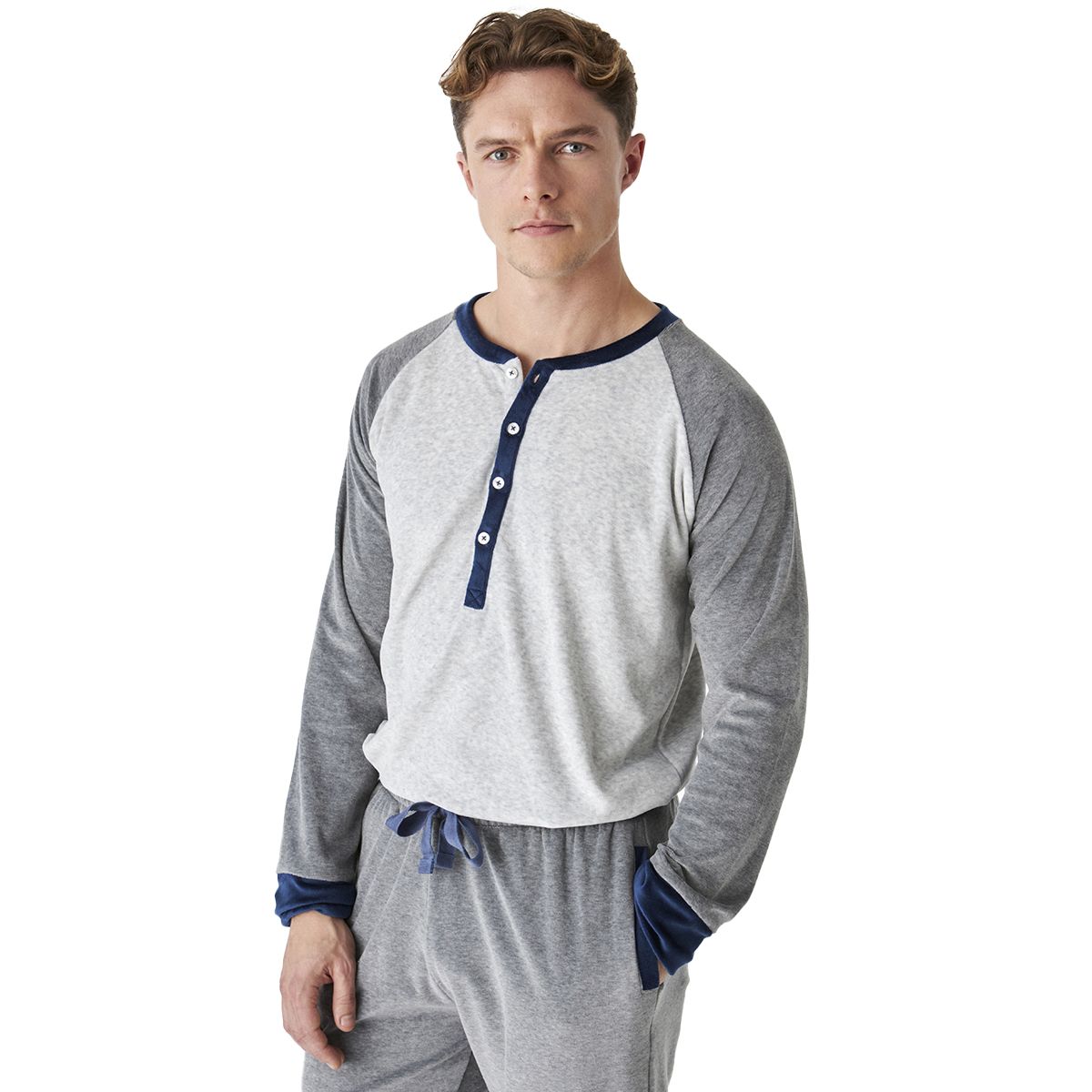 Zweiteiler aus Samt mit Raglan-Henley
