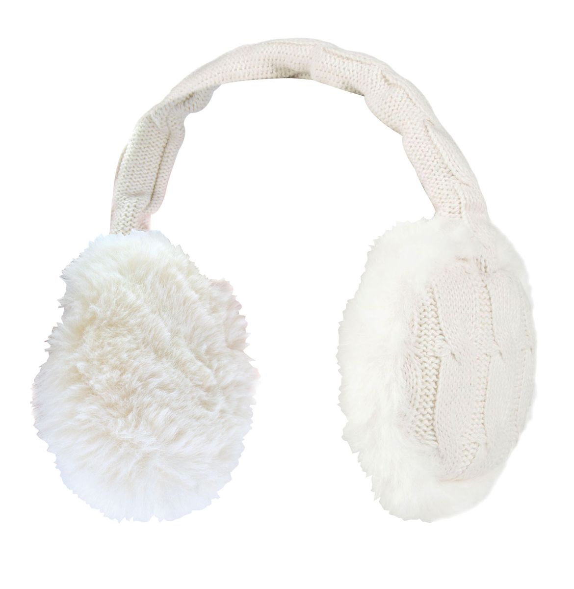 Heat Holders Damen Winter warme gestrickte Ohrenschützer | Kunstpelz | Creme für kaltes Wetter