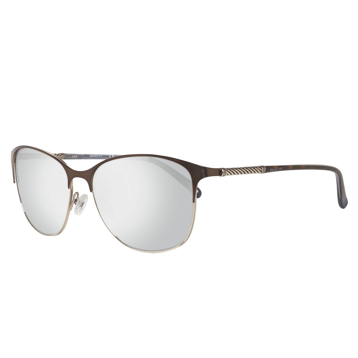 Browline Sonnenbrille mit verspiegelten Gläsern, Silber