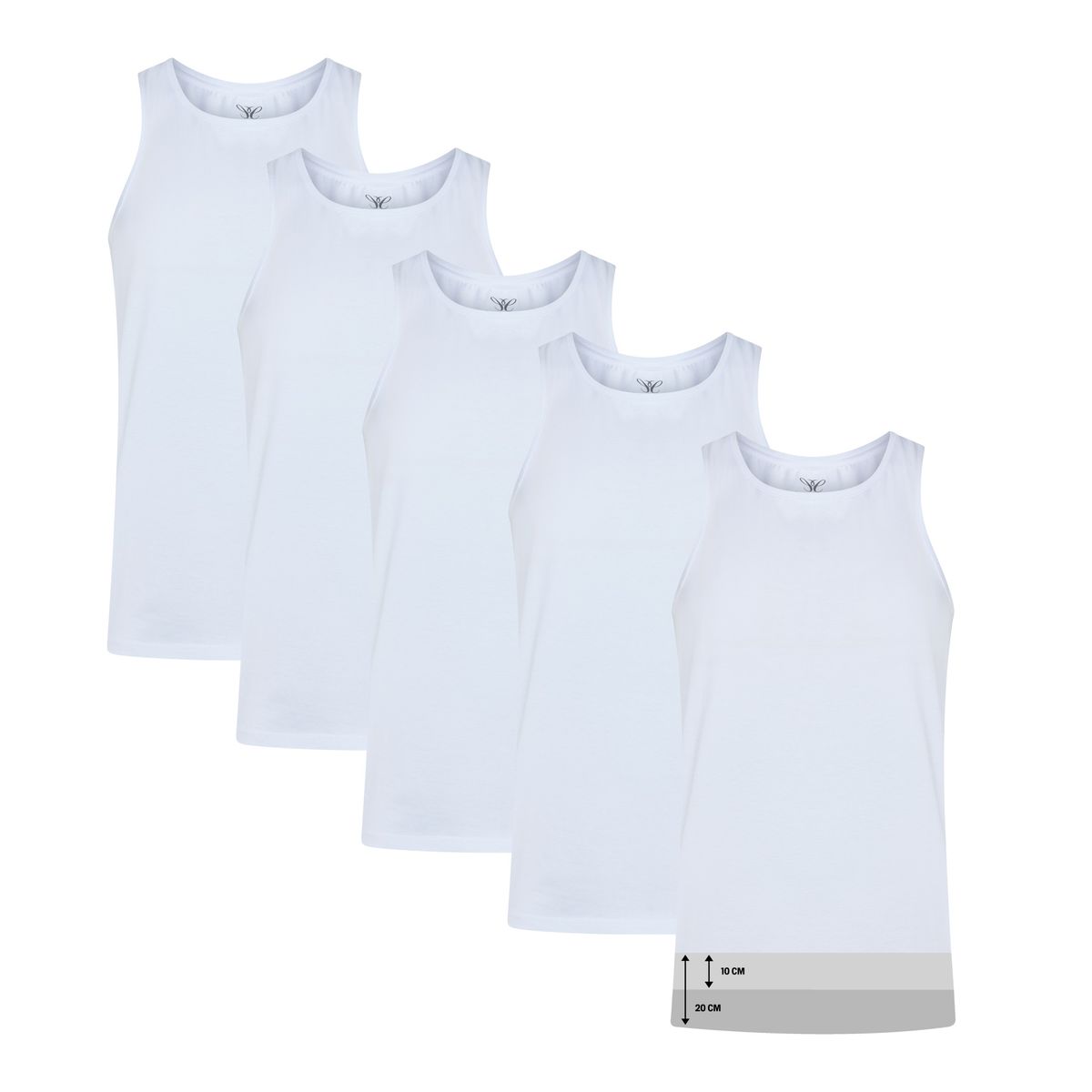 Einfarbiges weißes Unterhemd Tank Top Set