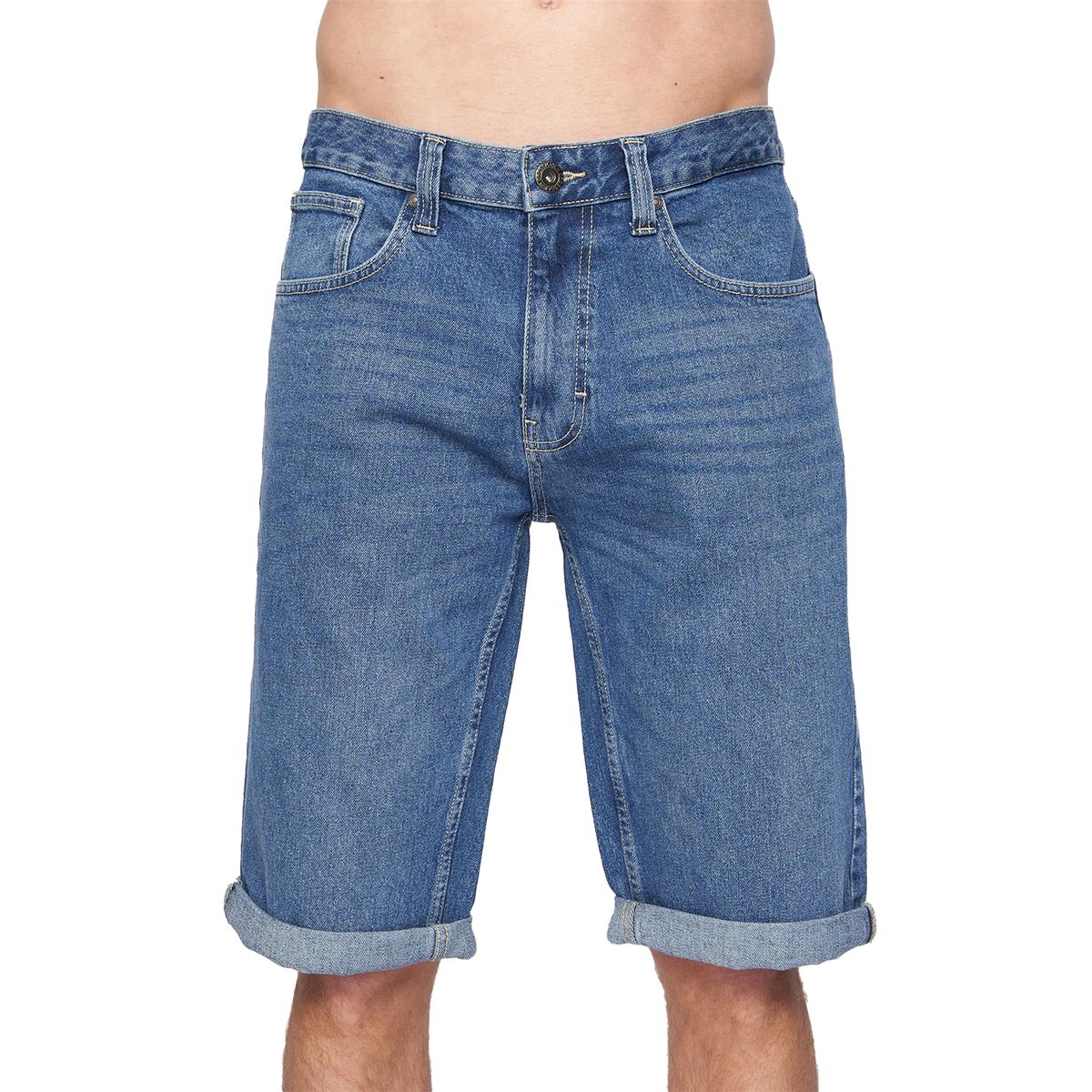 Herren-Jeansshorts mit Umschlägen
