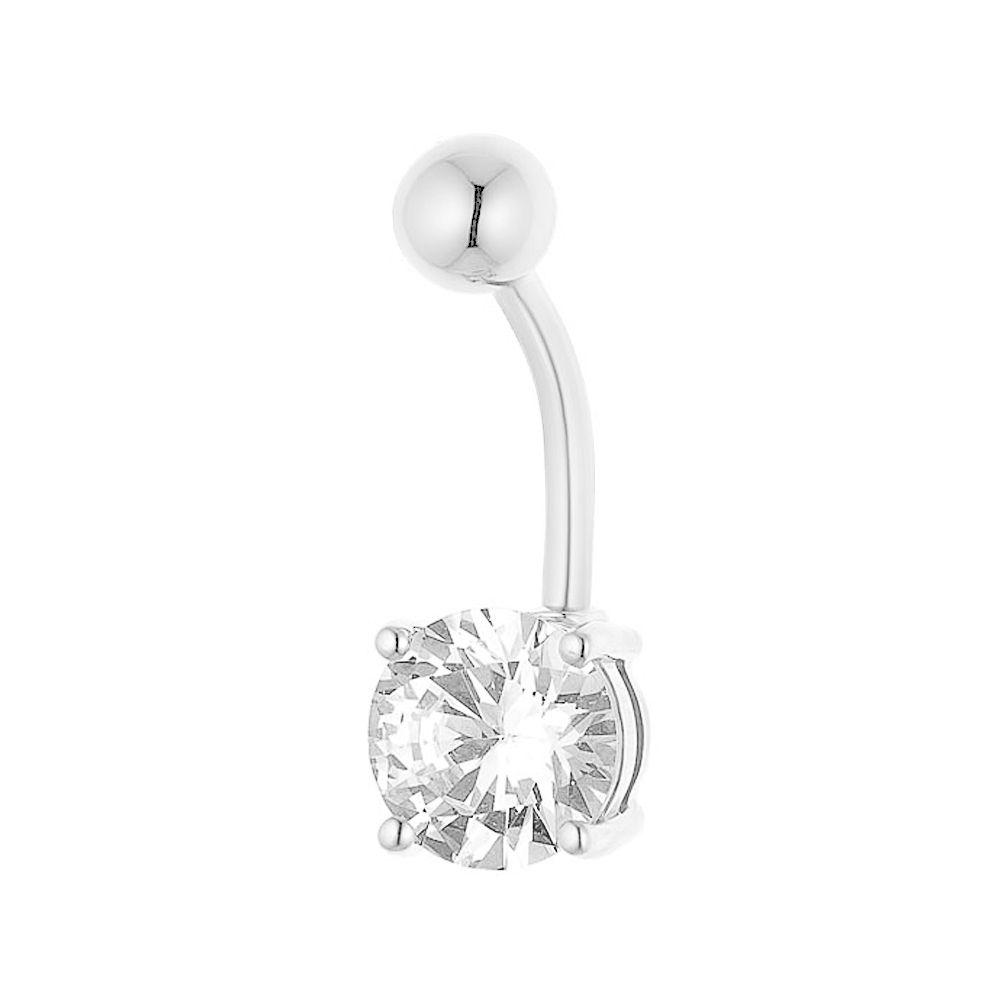 Elegantes Bauchnabelpiercing mit Zirkonia-Stein