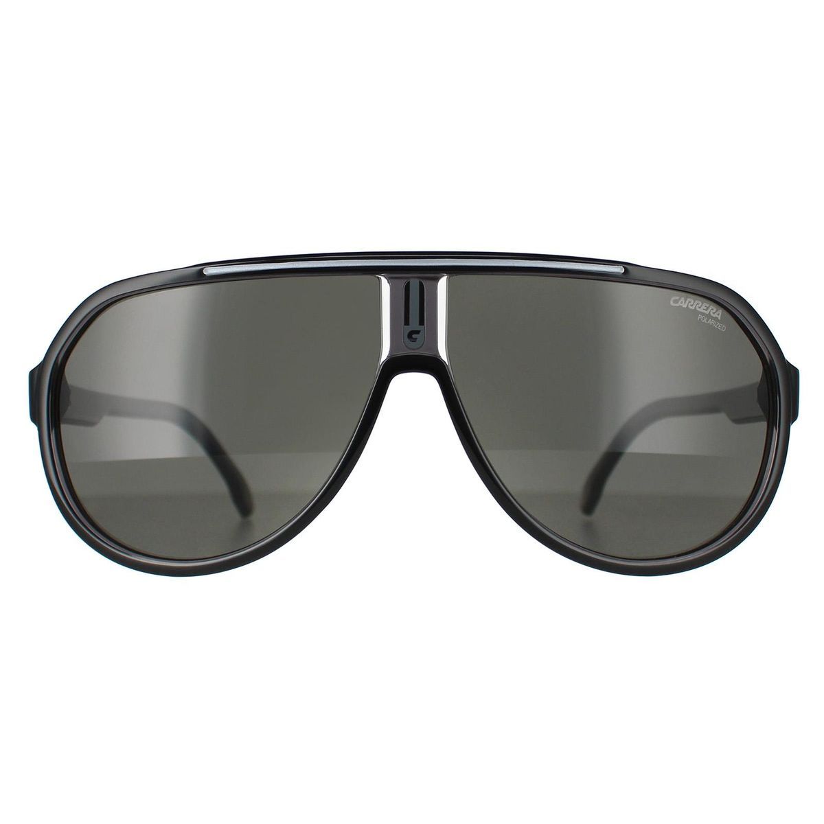 Aviator Sonnenbrille schwarzer Rahmen graue Gläser