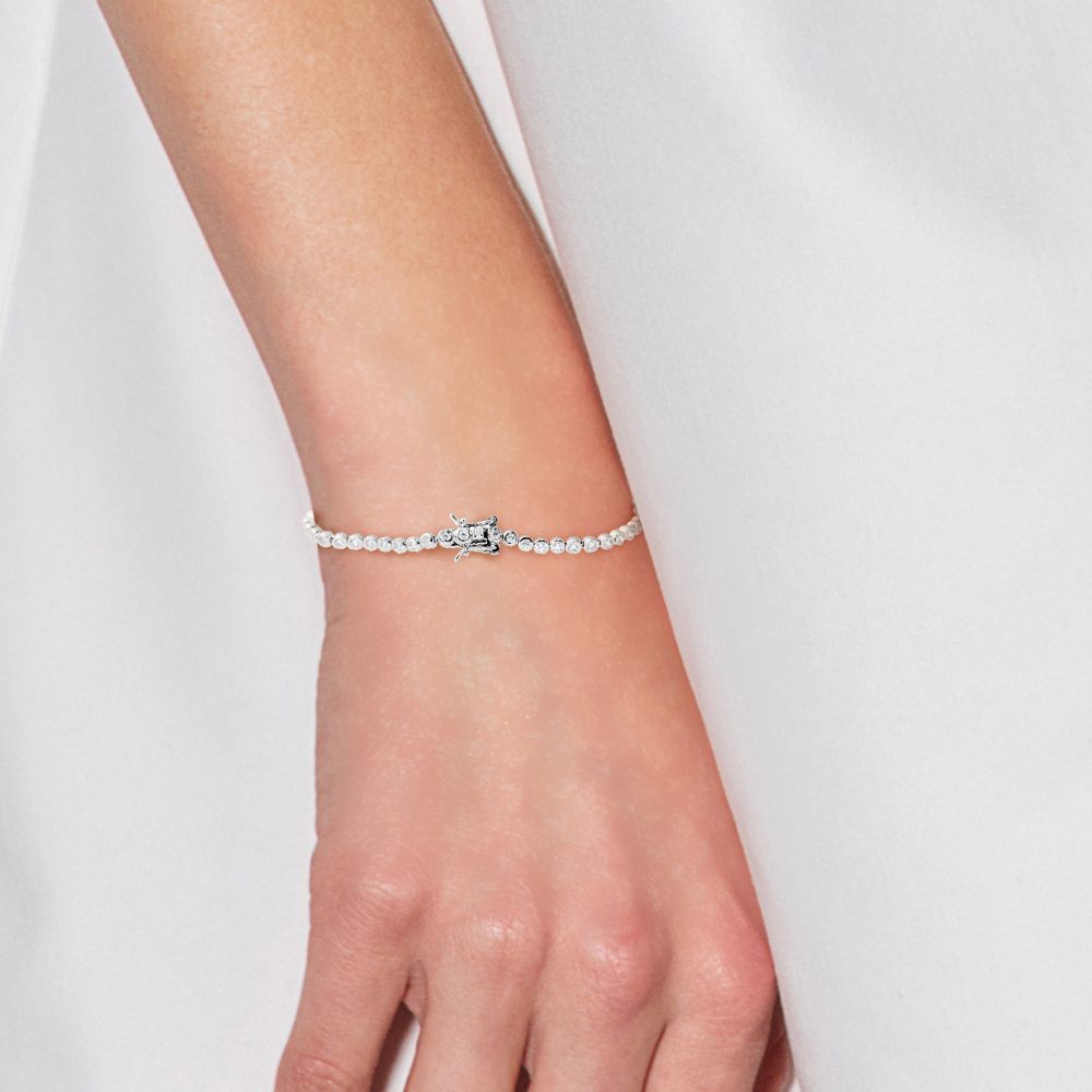 Funkelndes Zirkonia Tennisarmband aus Silber