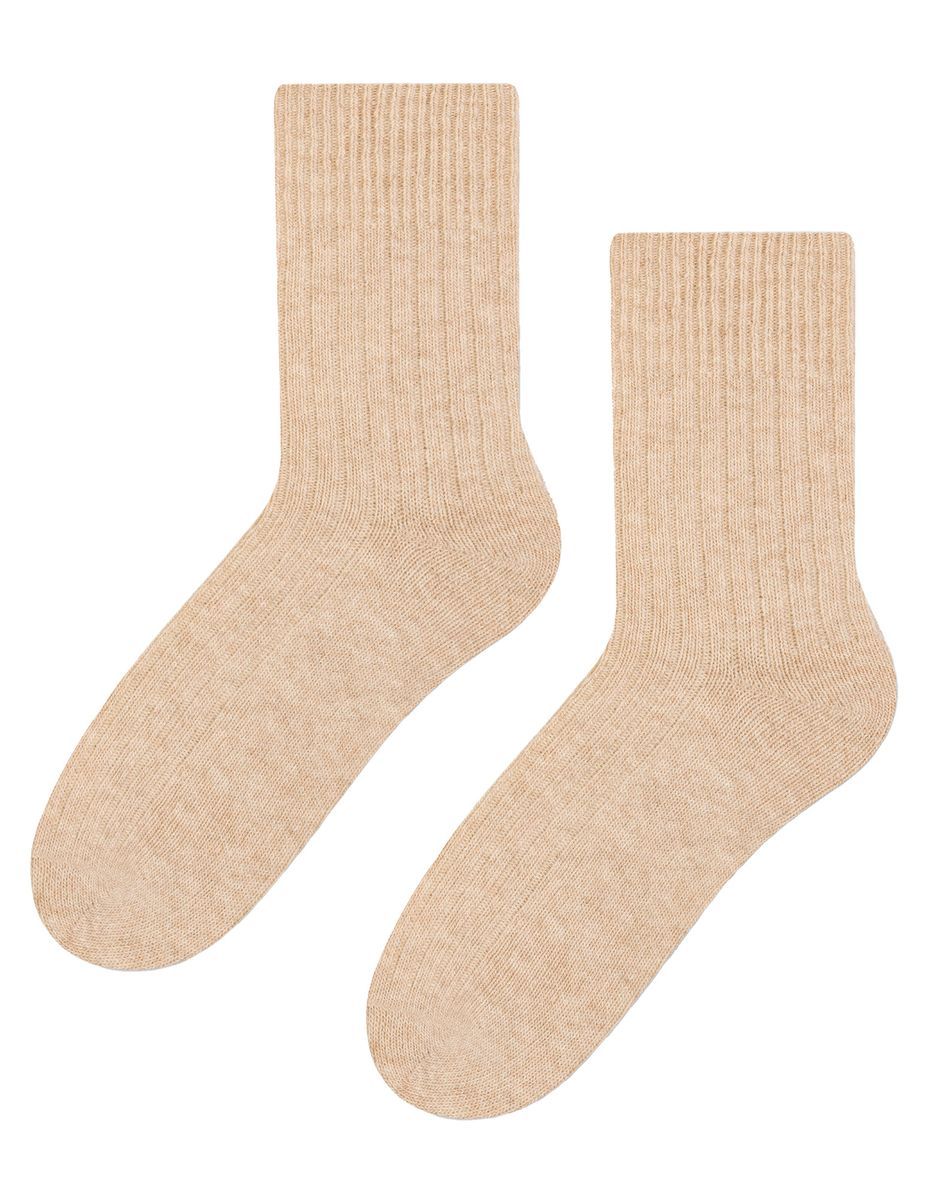 Womens Wool Dress Socks | Steven | Atmungsaktive Warme Socken für Damen -Beige