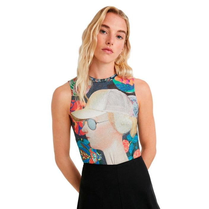 Farbenfrohes ärmelloses Tanktop mit Aufdruck