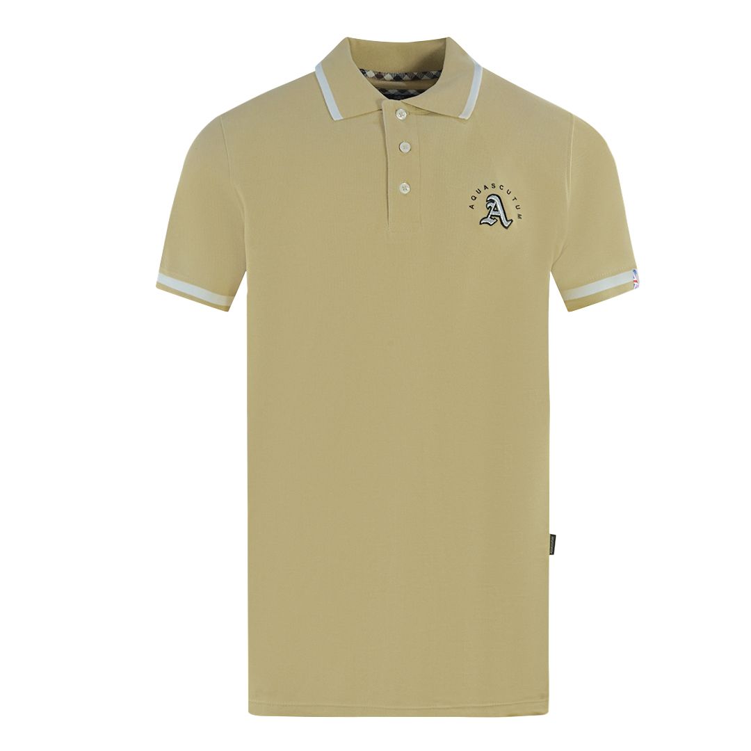 Geprägtes beiges Poloshirt mit Logo