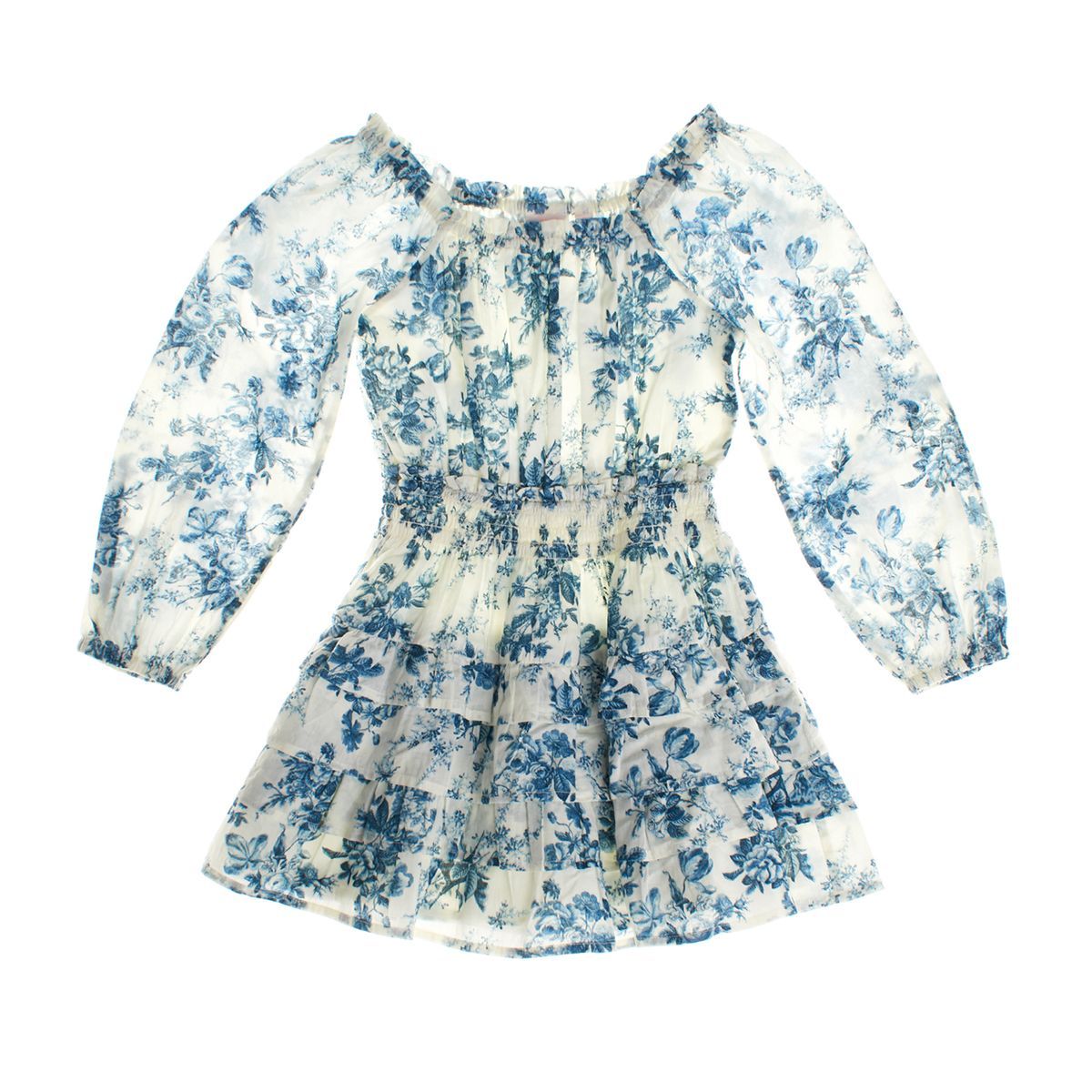 Mädchenkleid mit Blumenmuster und langen Ärmeln