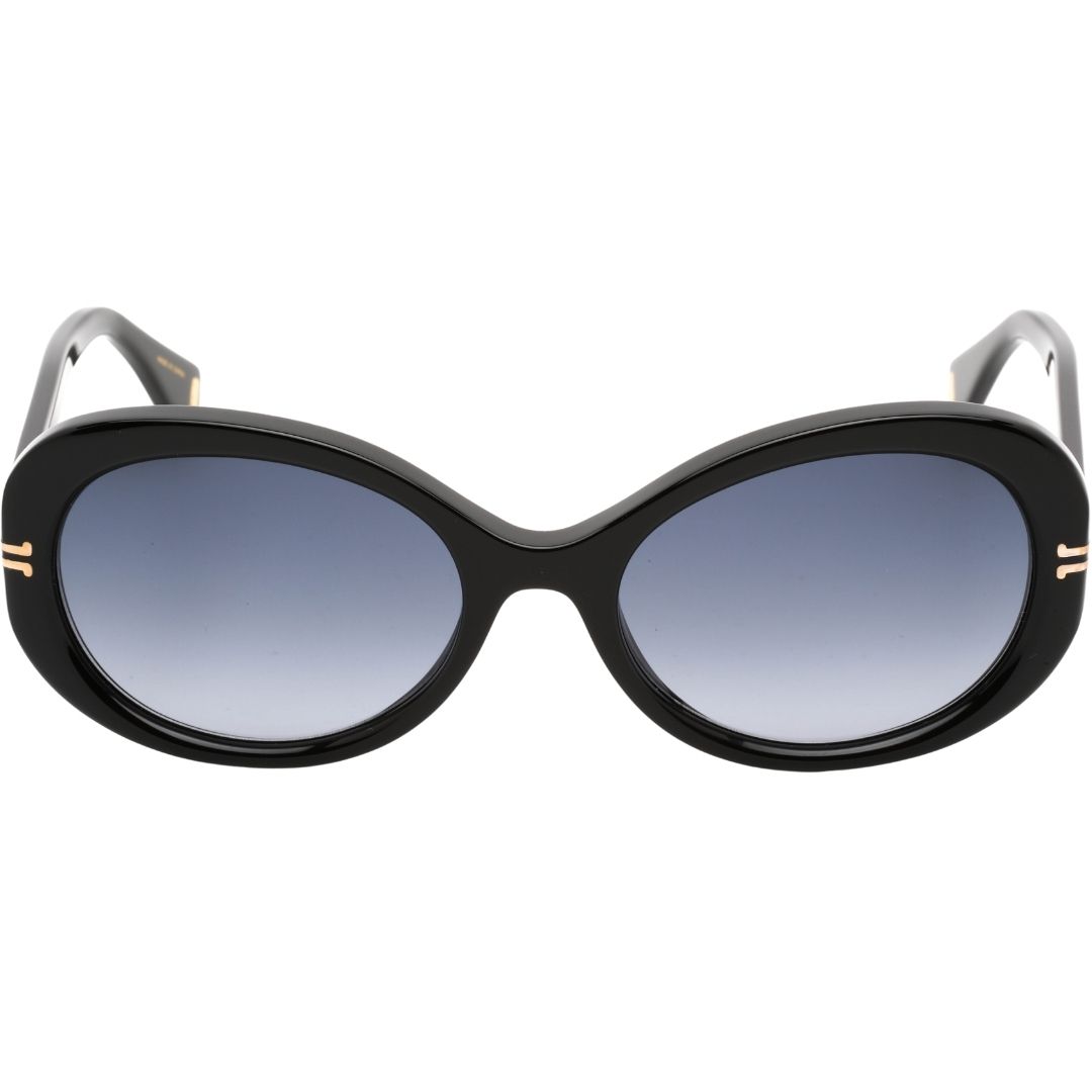 Schwarze übergroße runde Sonnenbrille