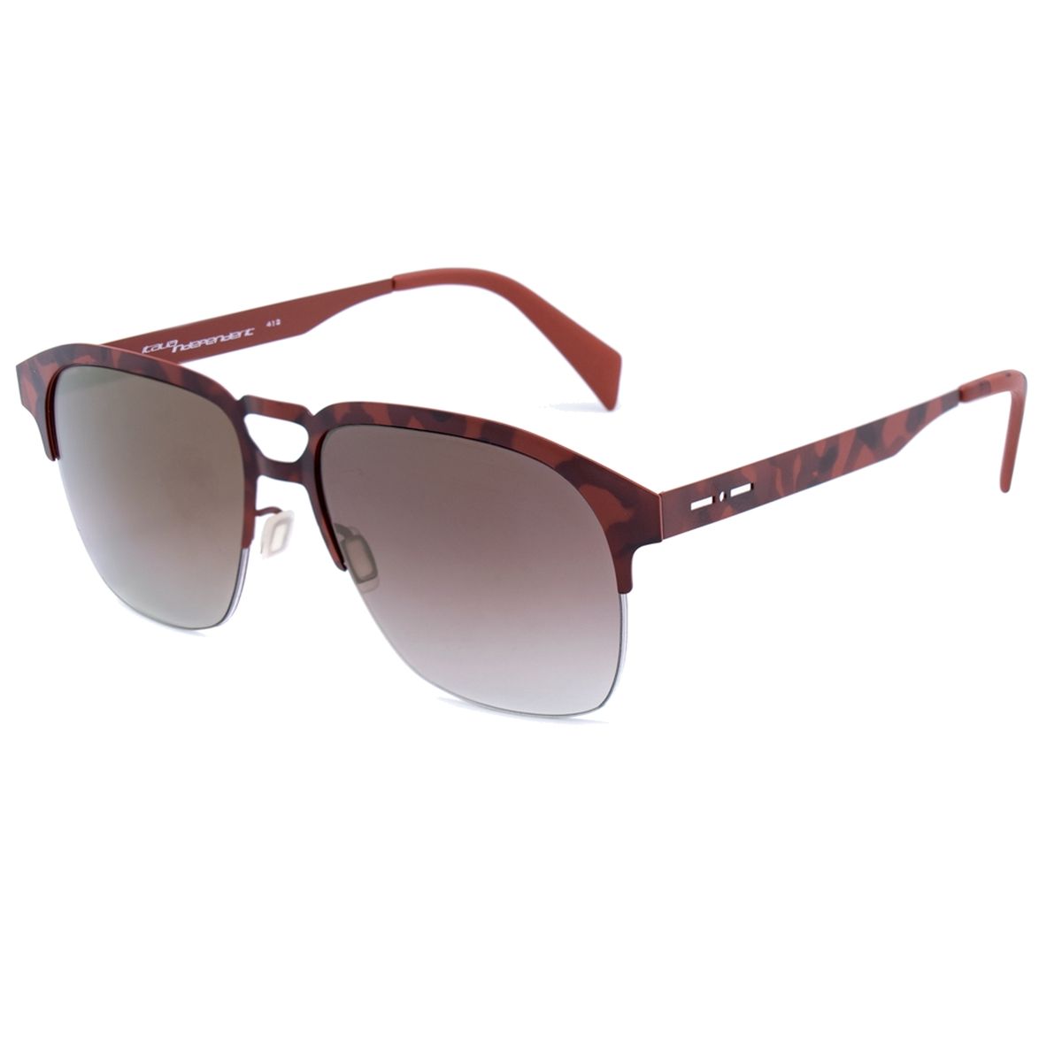Braune Metall Halbrand Sonnenbrille