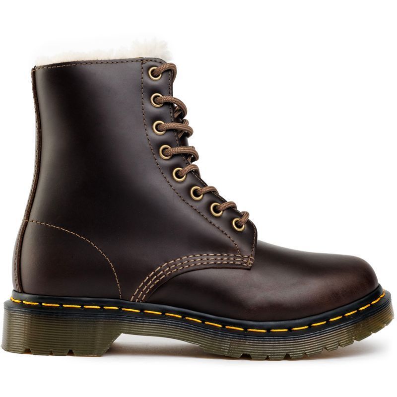 Leder-Stiefeletten mit Kunstfellfutter