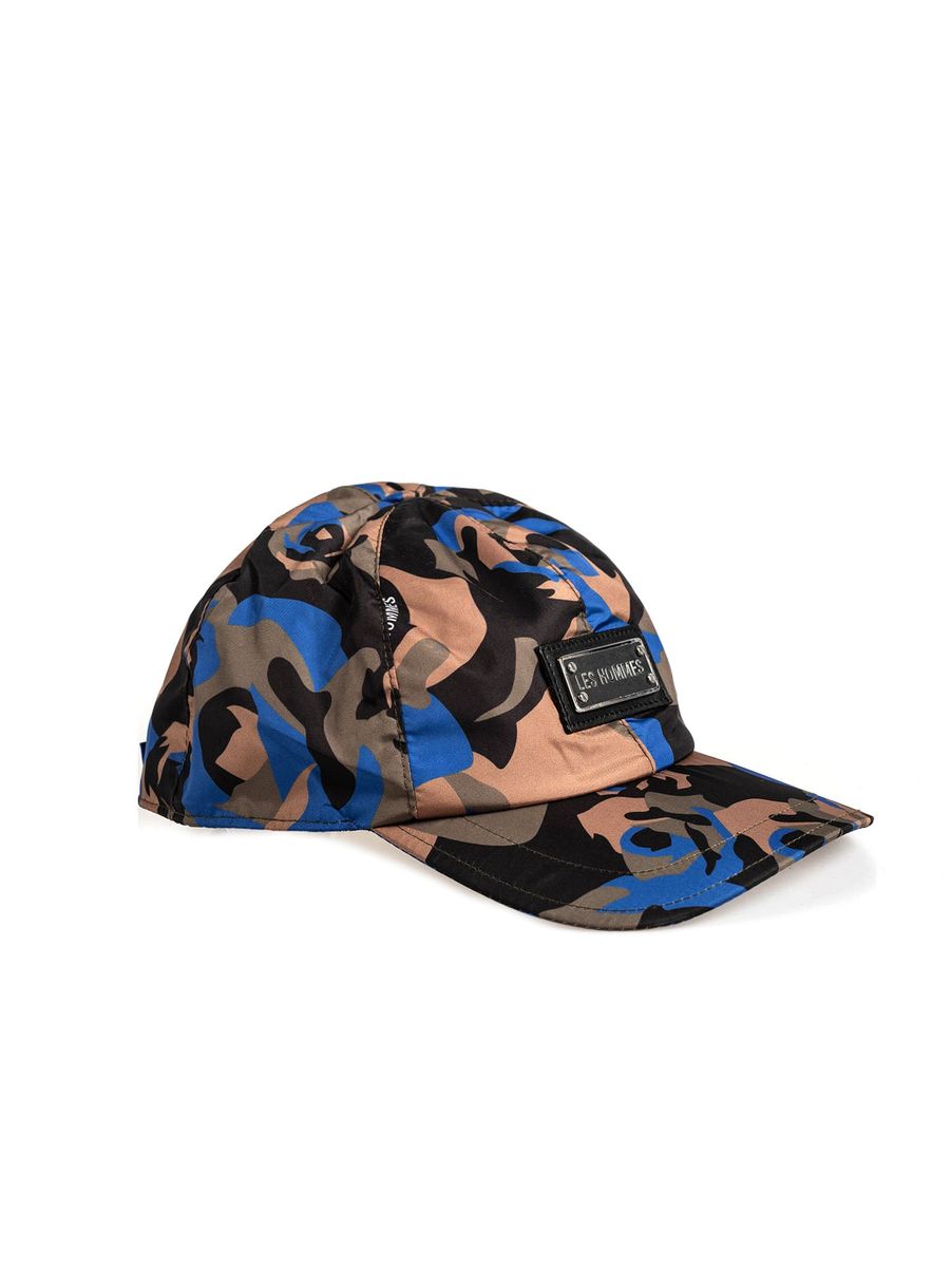 Camo-Baseballkappe mit metallener Logoplakette