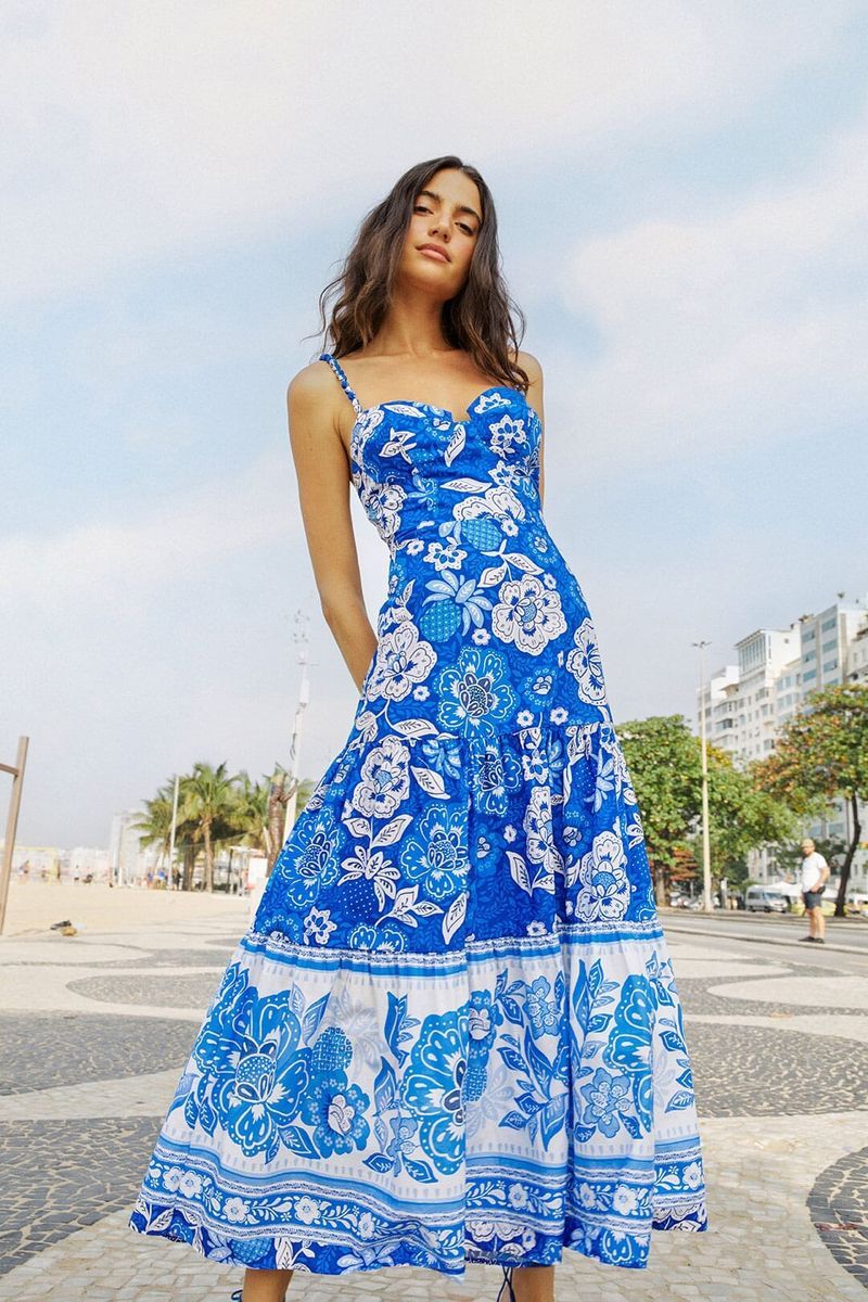 Midikleid aus Bio-Baumwolle mit Blumendruck
