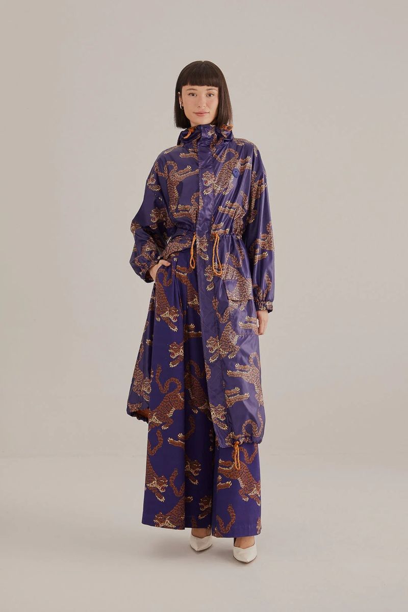 Leopardenmuster Maxi Regenparka
