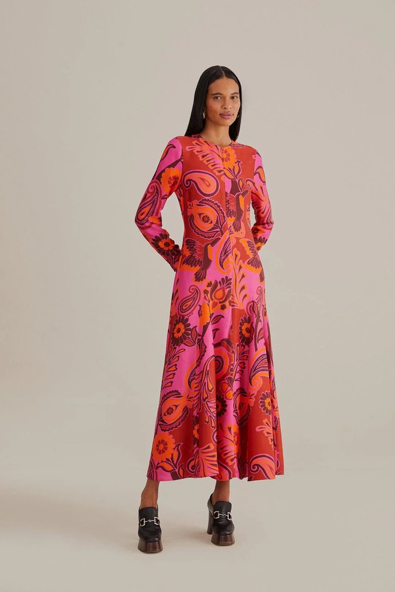 Maxikleid mit auffälligem Blumendruck