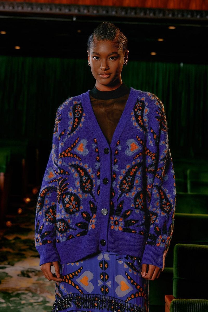 Strickjacke mit Paisley-Muster