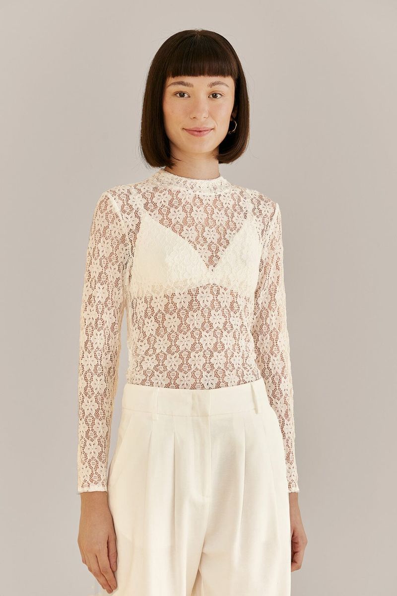 Elegantes Langarmshirt aus Spitze