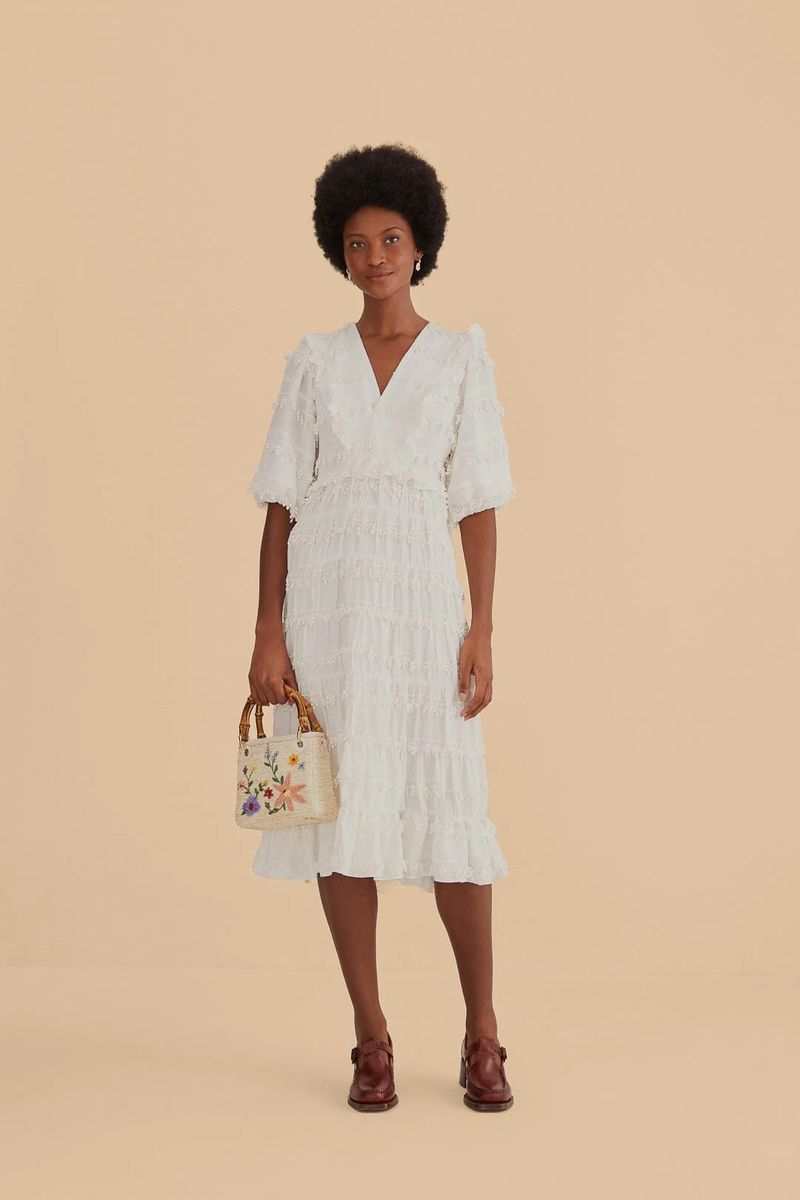 Romantisches Midikleid mit Rüschenbesatz