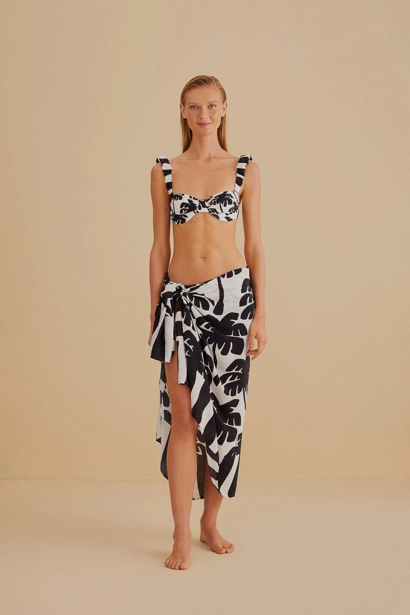 Schwarz-Weiß Sarong Pareo