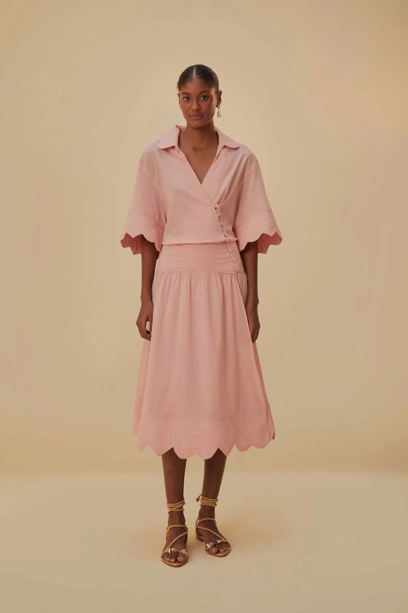 Midi-Wickelkleid mit Bogenkante