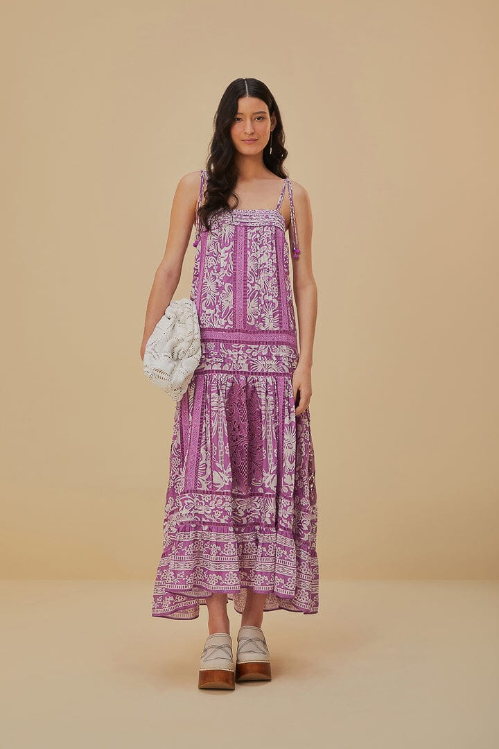 Ärmelloses Maxikleid mit Blumendruck